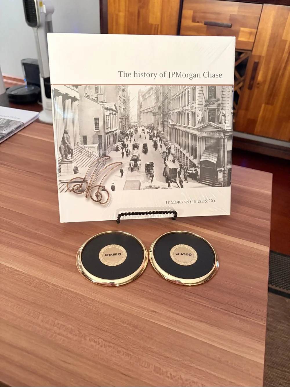 JPMorgan Chase History Book Sealed New With 2 Chase Coasters Corporate Gift
